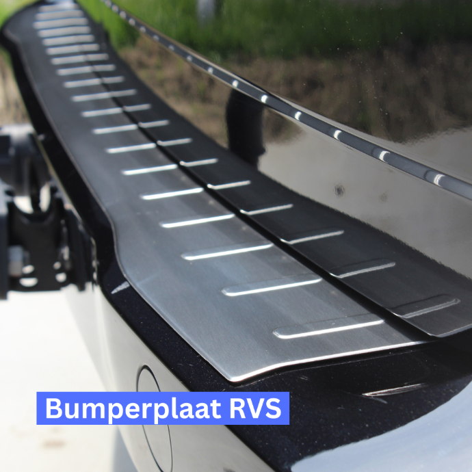 RVS bumperplaat beschermt tegen schade op achterbumper door laden en lossen met behoudt van luxe uitstraling
