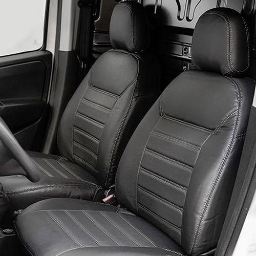 Alfombrillas De Terciopelo Para Volkswagen Crafter II (2016-2024) - Juego De 2 Piezas, Color Negro