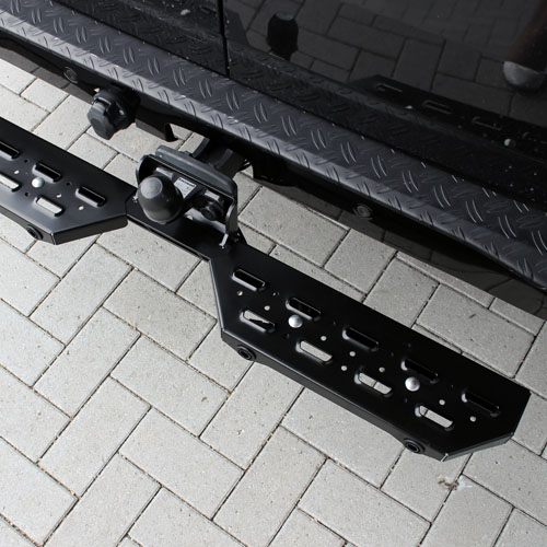 [150STEP1202-SEN] Rear step black for mounting at removable towing hook with sensor Ford Transit Custom 2023+